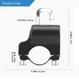 2Pcs High Security Handlebar Tubing Scooter Lock Durable Motorbike Helmet Accessories Lock Anti-Aging Handlebar Tubing Scooter Lock for Motorcycle Bike