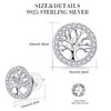 Micory Tree of Life Stud Earrings 925 Silver Ladies with