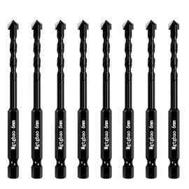 Mgtgbao 6MM Masonry Drill Bits, 8PC 1/4” Concrete Drill Bit Set for Tile,Brick, Plastic and Wood,Tungsten Carbide Tip Best for Wall Mirror and Ceramic Tile.