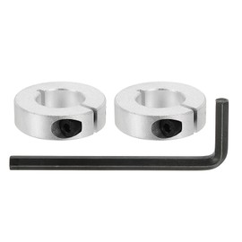 MECCANIXITY Bore 22 mm Single Split Shaft Collar 45 mm OD 12 mm Thickness Aluminum Alloy Locking Collar Clamp Style with Set Screw & Hex Wrench for Machine Tools Industry (Silver, Pack of 2)