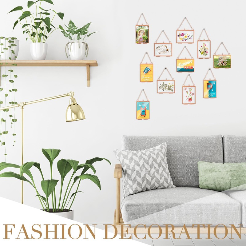 Kigley Double Glass Frame for Pressed Flowers Floating Hanging Photo