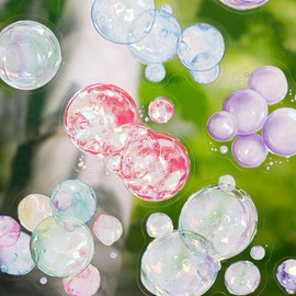 Bubble Stickers for Scrapbooking, 60 Pieces Colourful Scrapbook Accessories Stickers Set for Junk Journaling, Bullet Journal, Photo Albums, Painting, Planners, Mobile Phones (Bubble Adventure)