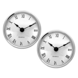 PATIKIL 80mm Quarz Uhrwerk Wanduhr, 2 Stück Stille Römische Ziffern Kaminuhren, Ersatz für Tischuhr, Stehuhr, Standuhr (Silberfarben/Weiß Stil 16)