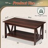 WLIVE Coffee Table with Storage Shelf, 39.4" Farmhouse Coffee Table