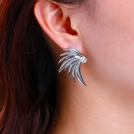 Inateannal Boho Angel Wings Earrings Gold CZ Feather Earrings Angel Wings Dangle Earrings Vintage Rhinestone Wings Earrings Angel Wings Feather Earrings, Zinc