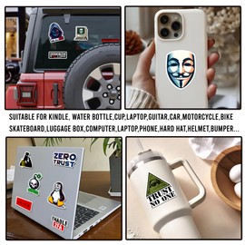 WESILY Pack 50 PCS Hacker Stickers Cool Coding Aesthetic Vinyl Decals Waterproof Sticker Decor Laptop Water Bottle Computer Phone Cup Guitar Scrapbooking for Hackers Geeks Coders Programmers