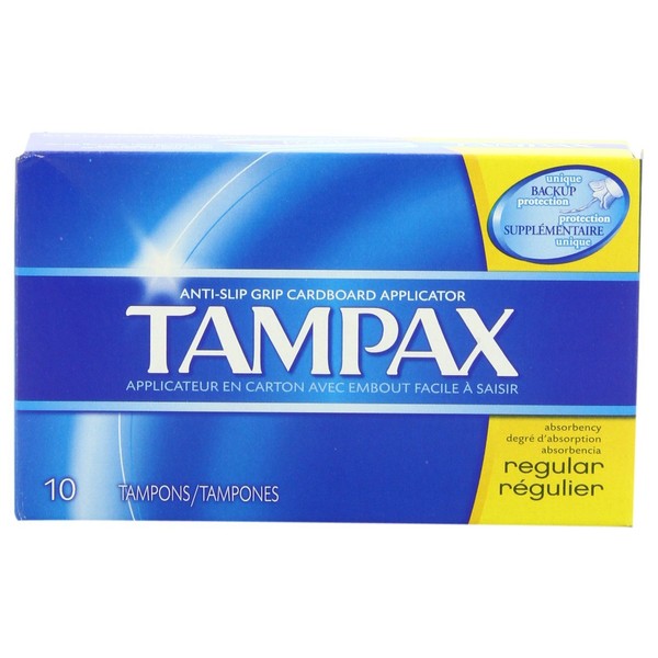 Tampax Cardboard Applicator Tampons Regular Absorbency, 10 Count (Pack of 48)