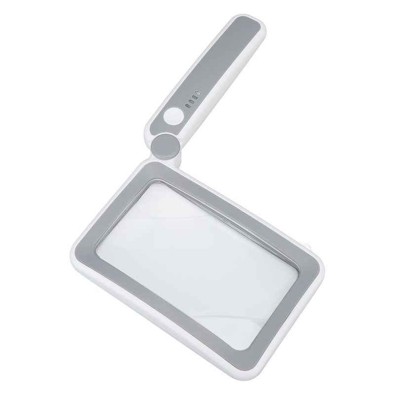 Rectangular Magnifying Glass 4X 3 LED Modes Touch Control Ergonomic