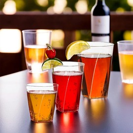 Clear Square Bottom Plastic Shot Cups (2 oz.) - Pack of 20 - Elegant & Transparent - Perfect for Parties, Gatherings & Everyday Use