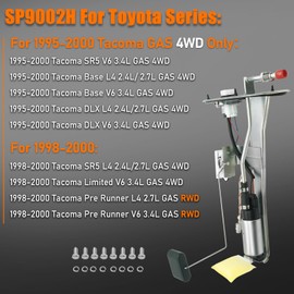 Fuel Pump Assembly for Toyota Tacoma 1995 1996 1997 1998 1999 2000 Base DLX SR5 Limited Pre Runner 2.4L 2.7L 3.4L V6 L4 Gas 4WD SP9002H w/ 232200C010 Sending Unit