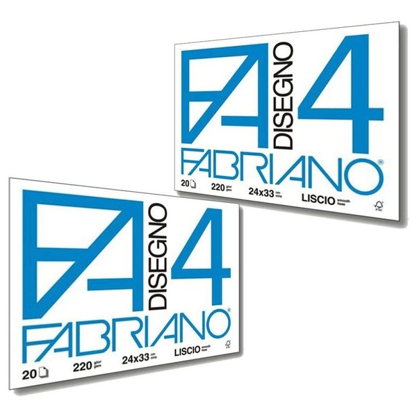 Fabriano F4 Smooth Drawing Album, 24 x 33 cm, Set of 2 Pads