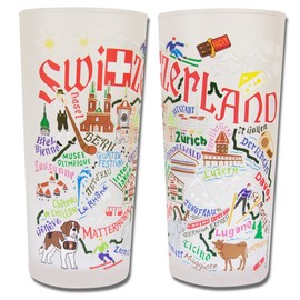 Catstudio Drinking Glass, Switzerland Frosted Glass Cup, Bar Glass Drinking Glasses, Kitchen Drinking Cup, Cocktail Glass, 15oz Dishwasher Safe Glass Tumbler, Switzerland Gifts, Wedding Gifts