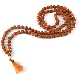 2 piezas X Rudraksha Mala Collar 0.354 in ~ Natural Auténtico Certificado Rudraksha Semillas de Oración Pulsera Mala Wrap Pulsera 5 caras Adornos Religiosos Genuinos Rosario Japa Mala Importado de Nepal 5 mukhi