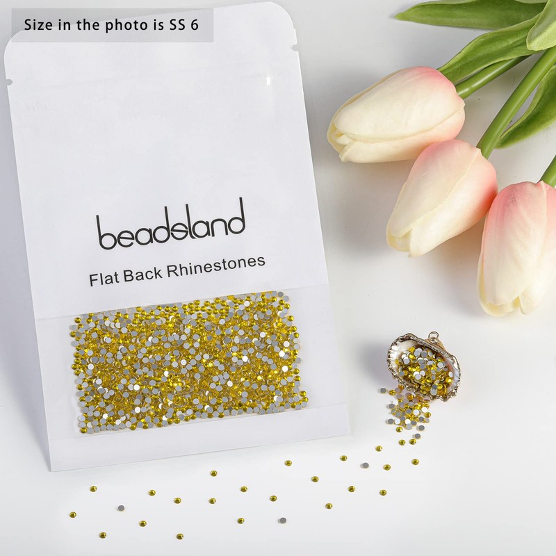Beadsland 1440 pieces flat back rhinestones, nail crystals rhinestones for