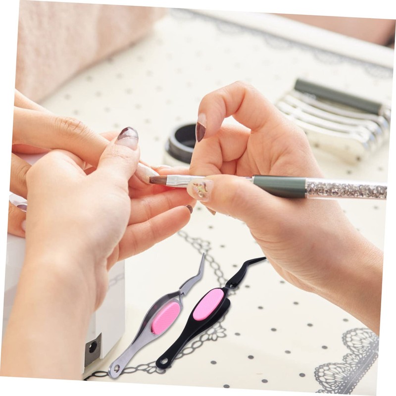 Angoily 4pcs Stainless Steel Craft Tweezers Comfortable Grip for Precision