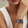 Sonateomber Tila Flat Beaded Stretch Bracelets for Women, Trendy Stackable