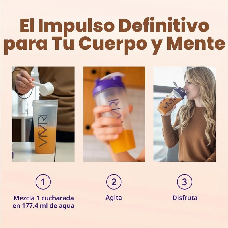 Bebida con cafeína Power Me! VIVRI – Energía natural en