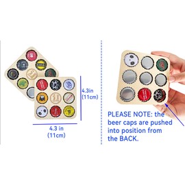 2 Pack Wood Beer Cap Collector Coaster, Birthday Gift for Dad, Beer Cap Display, Gift for Him, Man Cave Décor Home Décor, Stocking Stuffers for Dad, Gift for Beer Lovers