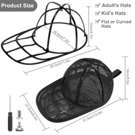 MAGTSMEI Hat Cleaner, 1Pack Baseball Caps Hat Washer for Washing Machine, Ball Cap Washing Hat Cage Protector Holder Fit for Adult and Kid's Caps, Foldable Washing Hat Protector for Dishwasher