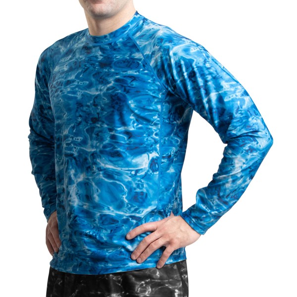 Aqua Design Rash Guard Men: UPF 50+ Long Sleeve Rashguard