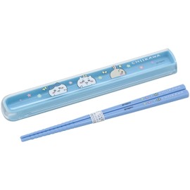 OSK Bento Chopsticks Cutlery Chiikawa Pull Lid Chopsticks Case Set, Made in Japan, Antibacterial HS-11, Blue, 6.9 x 1.1 x 0.6 inches (17.5 x 2.7 x 1.5 cm)