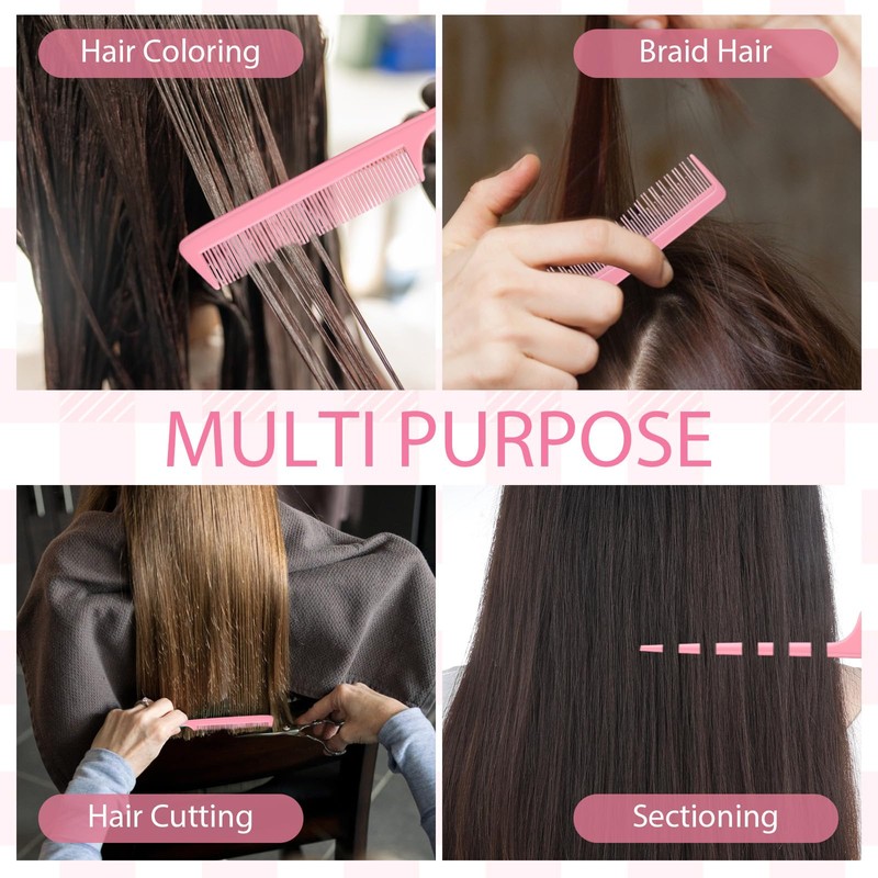 3PCS Teasing Combs for Women, Teasing Comb with Metal Pick,