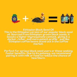 Ethiopian Black Seed Oil - 3.43% Thymoquinone Cold-Pressed Black Cumin Seed from Pure Nigella Sativa - First Pressing Blackseed Non-GMO Improved - 16 Oz Glass Bottle Sweet Sunnah
