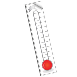 Fundraising Thermometer Goal Setting Chart - Dry Erase Reusable Fundraiser Tracker for Goals Adhesive Decal - 11x48