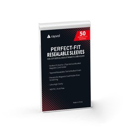 Rayvol Resealable Team Bags for 175PT Vertical Booklet Magnetic Card Holder, Exact Fit Sleeves for 175PT Vertical Booklet Cards(50 Count)