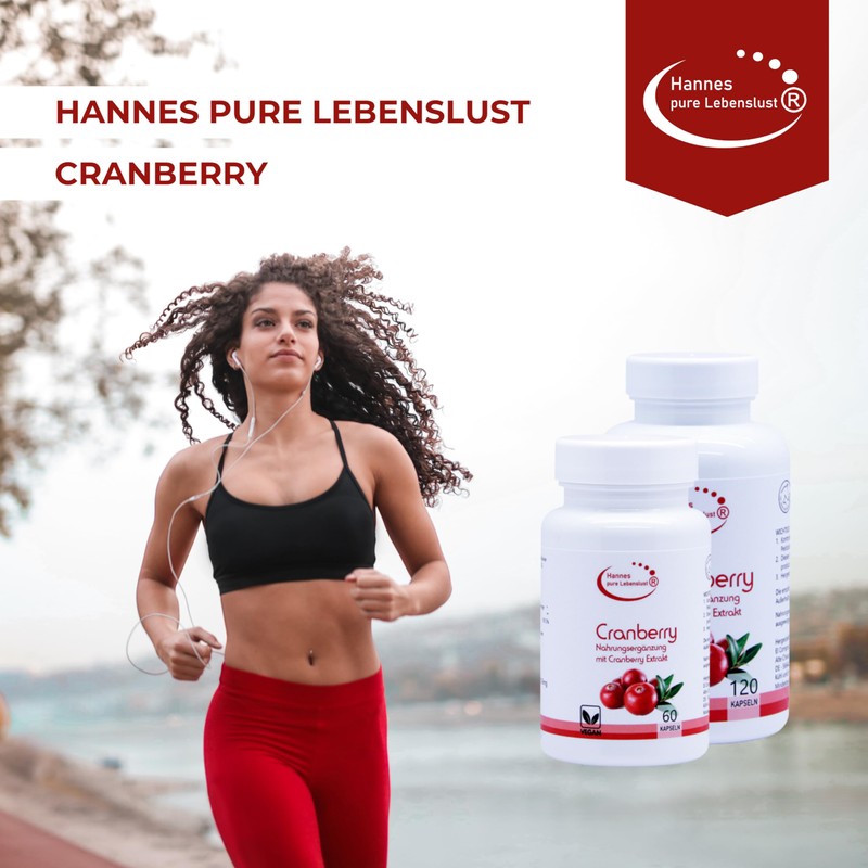 Hannes Pure Lebenslust Cranberry 60 Capsules, 1 Month Supply, Free