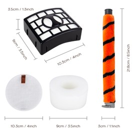 XTDMJ Main Roller Brush Replacement Parts for Shark NZ801UK ZS600 LZ600 500UK HZ930UK, Filter Replacement Kit with Main Roller Brush Replacement Parts & 1 HEPA filter, 1 Set Foam Filter