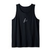 Monogram Initial Letter F Heart Outline Minimalist Design Tank Top