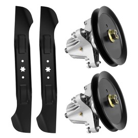 Magorfas 46" Lawn Mower Deck Rebuild Kit Include 618-06977 918-06977 Spindle, for Cub Cadet LT46 LX46 MTD T225 T240 T2800 T3100 T8200 T8600, with 2 Blades 742-04244 742-04290 942-04244 942-04290