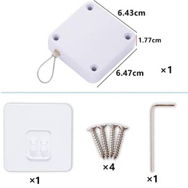 Samcos Door Closer, Automatic Door Closer, Paste Screws, Dual Use, Sliding Door, Easy Installation, For Entryways, Indoor Use, Small, Sliding Door Clasp, Self-Closing Room Door, Door Lock & Screws