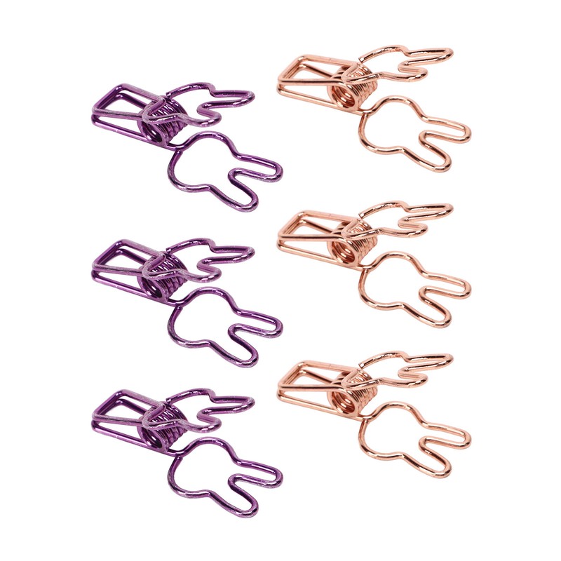 100Pcs Bunny Binder Clips Hollow Out Strong Clamping Sturdy Metal