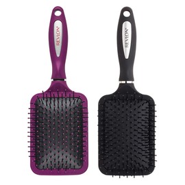 REVLON Revlon Straight & Smooth Soft Touch Paddle Hair Brush Set, Black + Berry