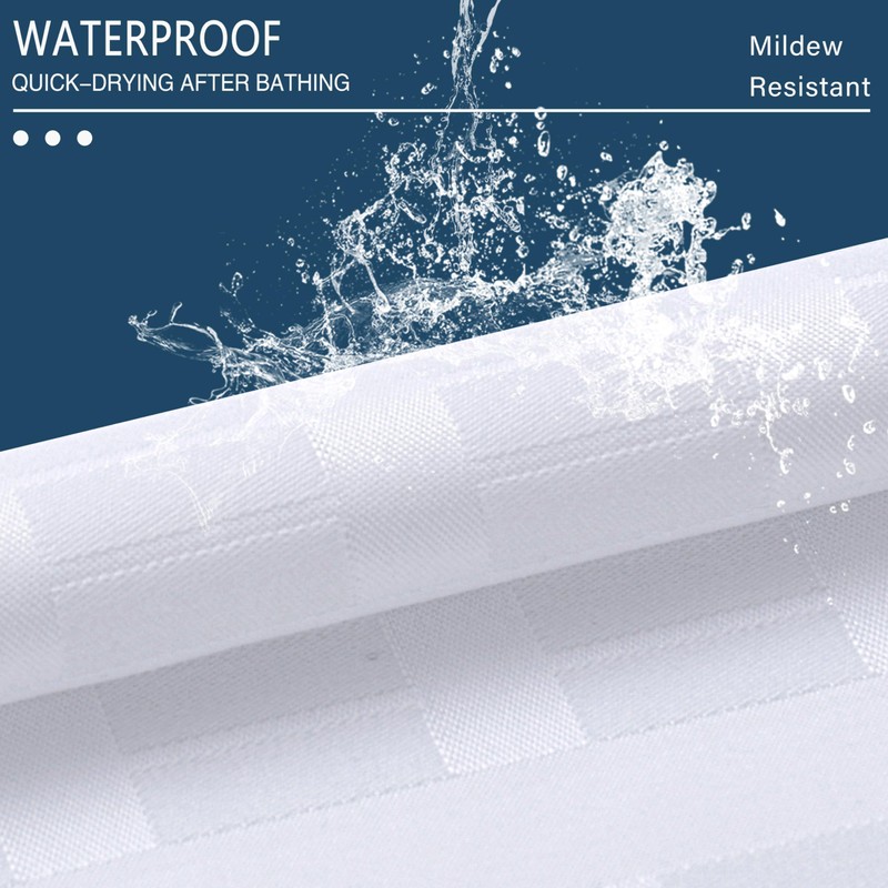 Conbo Mio Hotel Style Fabric Shower Curtain Set with Snap