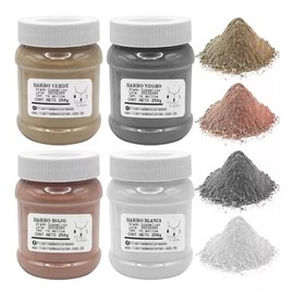 Tierra de Colores - Kit de 4 Arcillas y barros cosméticos: Verde, Blanca, negro, rojo para Mascarilla, empastes y cosmetica artesanal