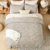 Litanika King Size Comforter Set Oatmeal, 3 Piece Boho Tufted