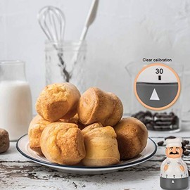 Jayron Kitchen Timer Count Down Timer Mechanical Timer 60 Minutes Countdown Timer Chef Shaped Alarm Clock,Suitable for Children and Elderly,Used for Baking,Cooking and Learning