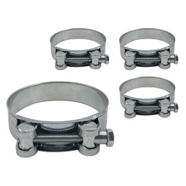 Pipe Clamps 86-91mm Strong Reinforced Pipe Clamps Galvanized Steel Pipe Hose Clamp Fixings (Pack of 4, 86-91mm)