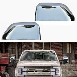 ABAGAEL Exterior Door Top Half Tow Mirror Cap Cover for Ford Super Duty 2017-2022 F250 F350 2017-2019 F450 F550 (Chrome)
