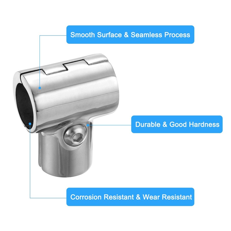 sourcing map 2 Pcs Boat Handrail Fitting, 3-Way Pipe Connector