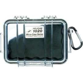Pelican 1020-025-100 Micro Case with Clear Lid and Carabineer (Black)