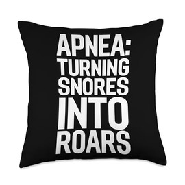 Sleep Apnea Warrior CPAP Lovers Design Funny Obstructive Sleep Awareness Apnea Warrior Throw Pillow, 18x18, Multicolor