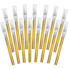 15 Packs Hobby Knife Precision Knife Set, Stainless Steel Precision Cutter Refill Craft Knife for Phone Repair, Art, Hobby, Scrapbooking, Stencil (Gold)