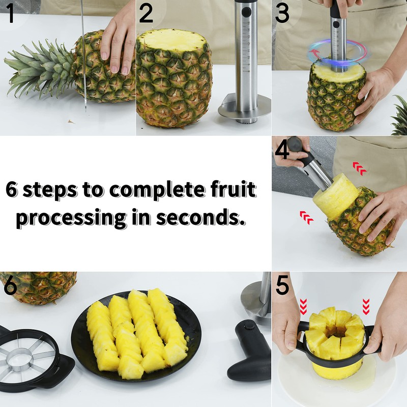 Newness Pineapple Corer and Slicer Tool, Robust Pineapple Core Remover