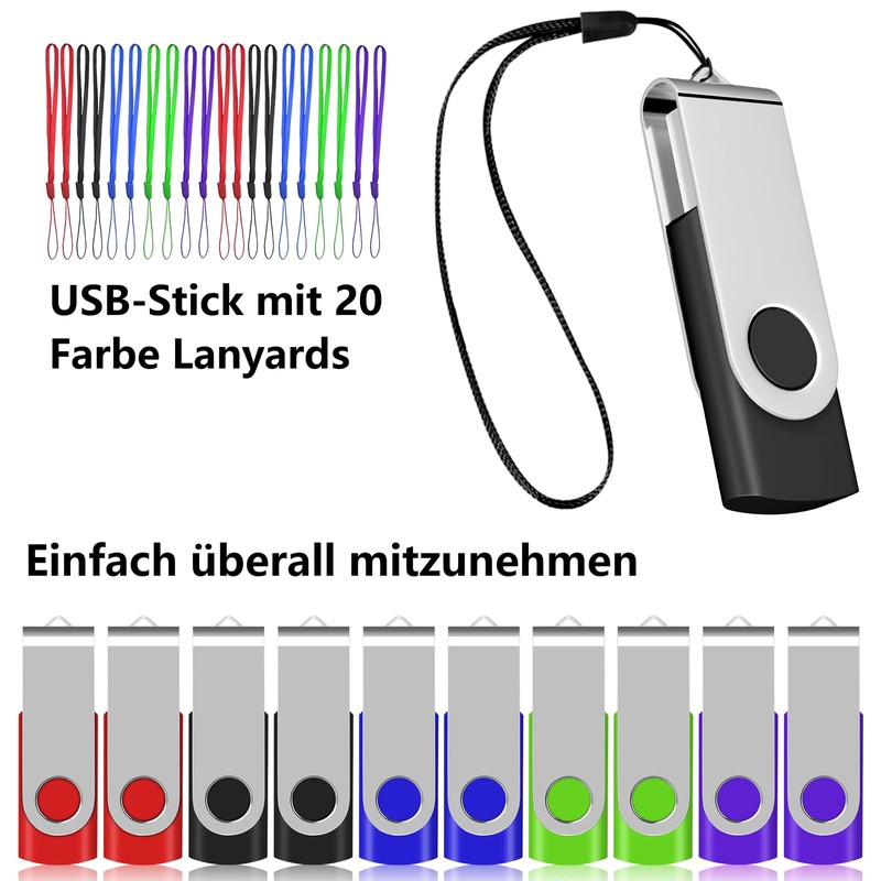 AreTop USB Sticks, 4 GB, Pack of 20, USB 2.0