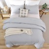 ROSGONIA Gray Comforter Set Queen, 3pcs(1 Boho Light Grey Comforter