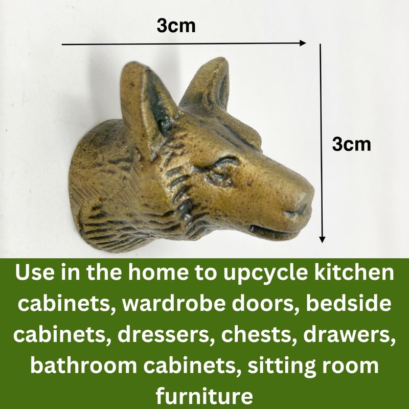 Vintage Antique Iron Bronze Handmade Metal Animal Cupboard Door Knobs,